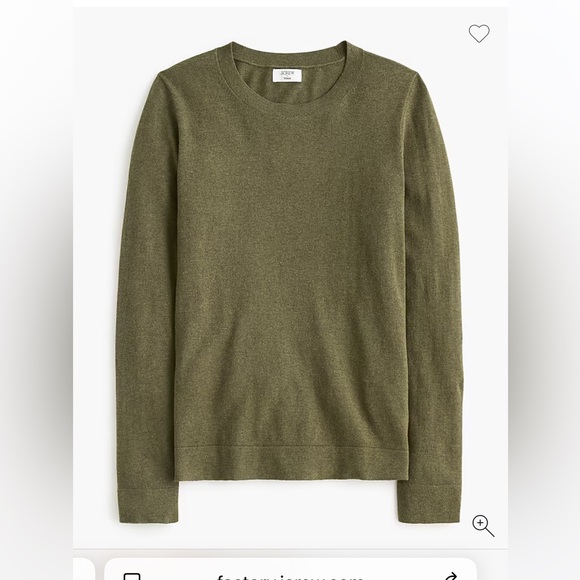 J. Crew Merino Wool Crew Neck Teddie Sweater L Olive Green - Picture 3 of 12